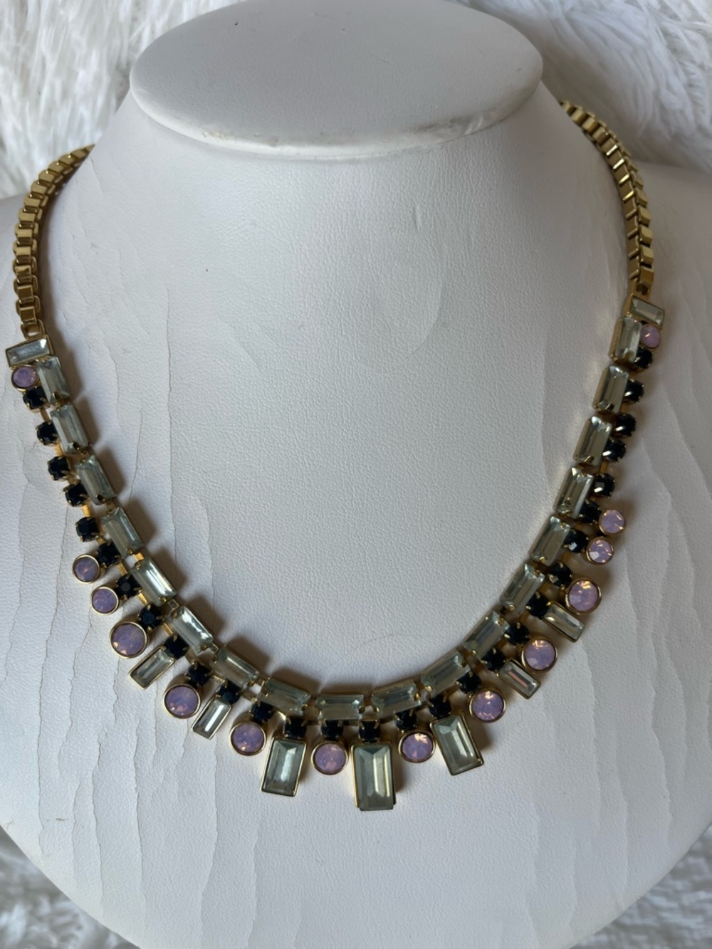 kate spade Gold Necklace with Lavender and Black Stones